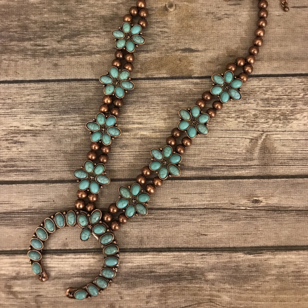 Turquoise Squash Blossom Necklace